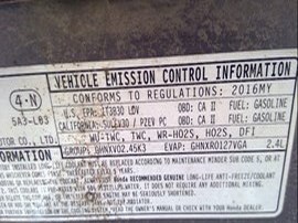 2016 ACCORD GRAY SPORT 2.4L AT  A24031